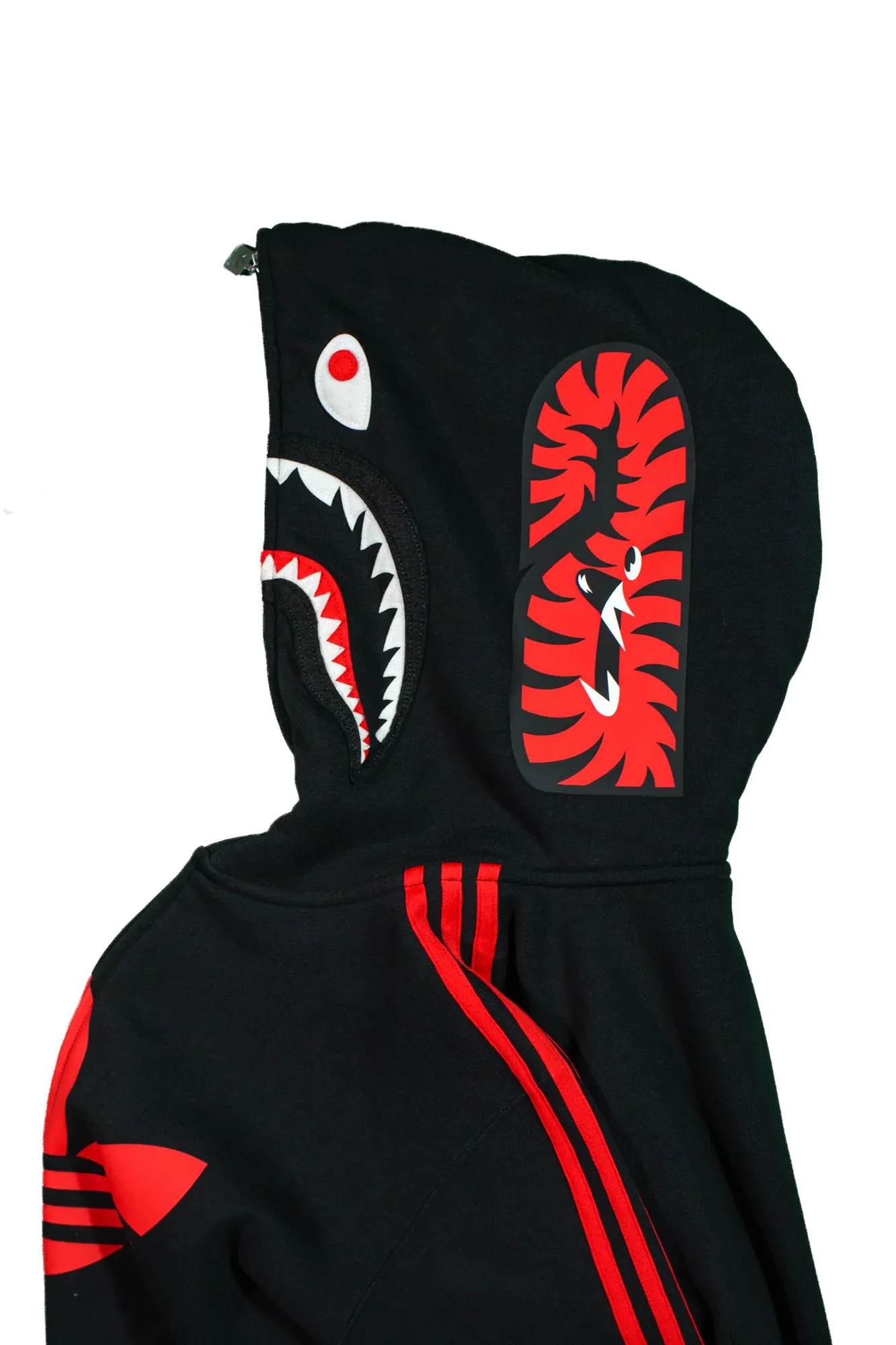 Bape & Adidas black red zip hoodie 3