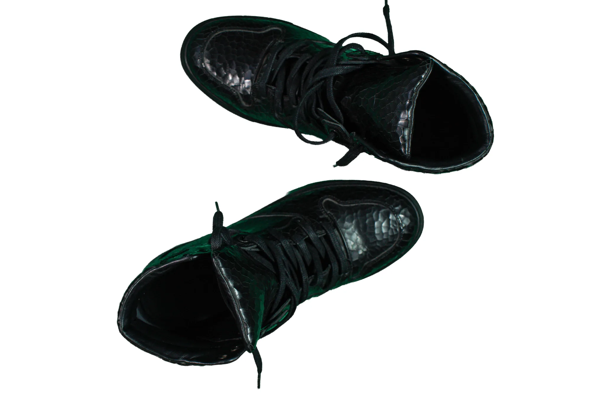 Balenciaga Black Leather Cracled patent high top shoes 3