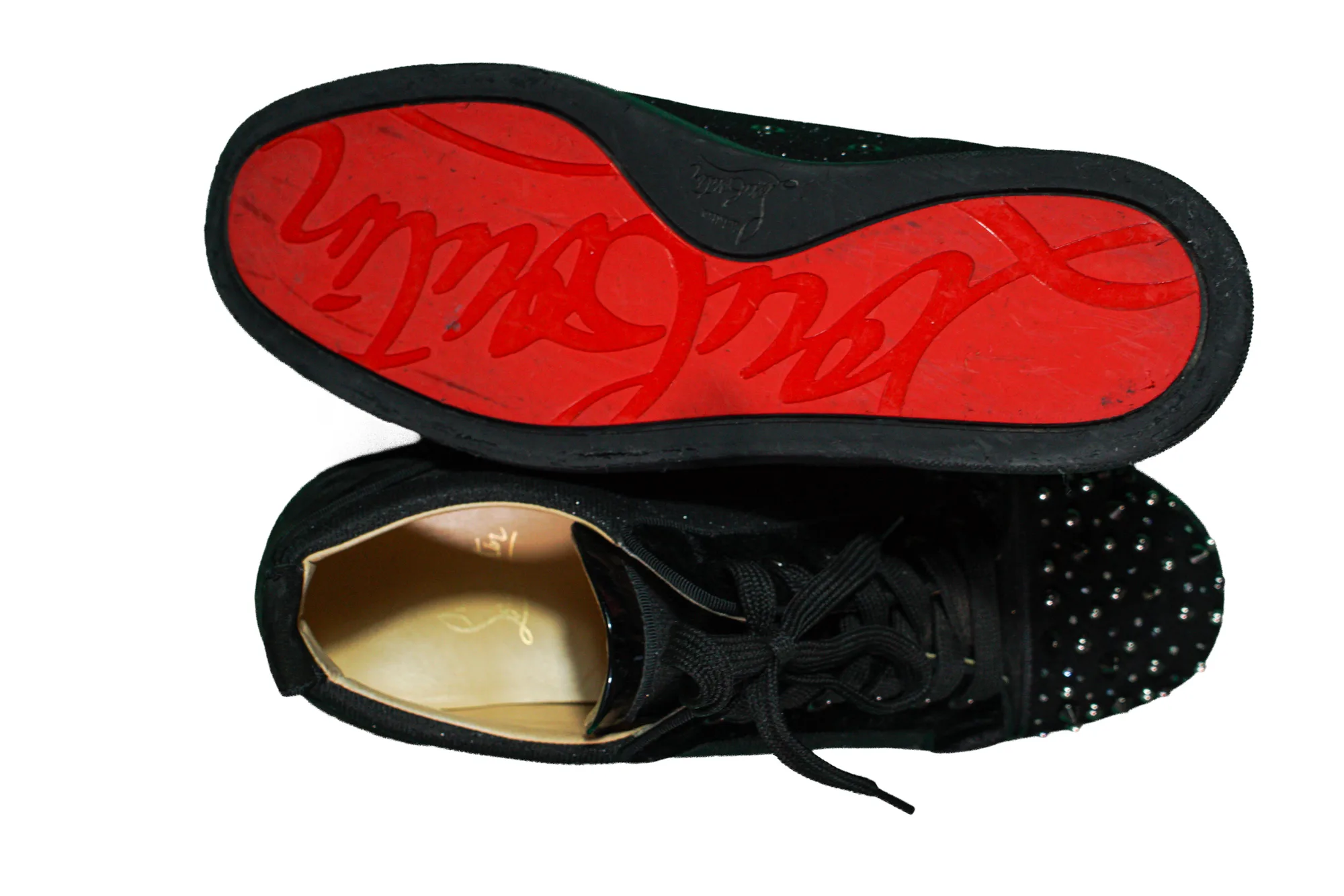 Christian Louboutin Black/Crystal trainers 3