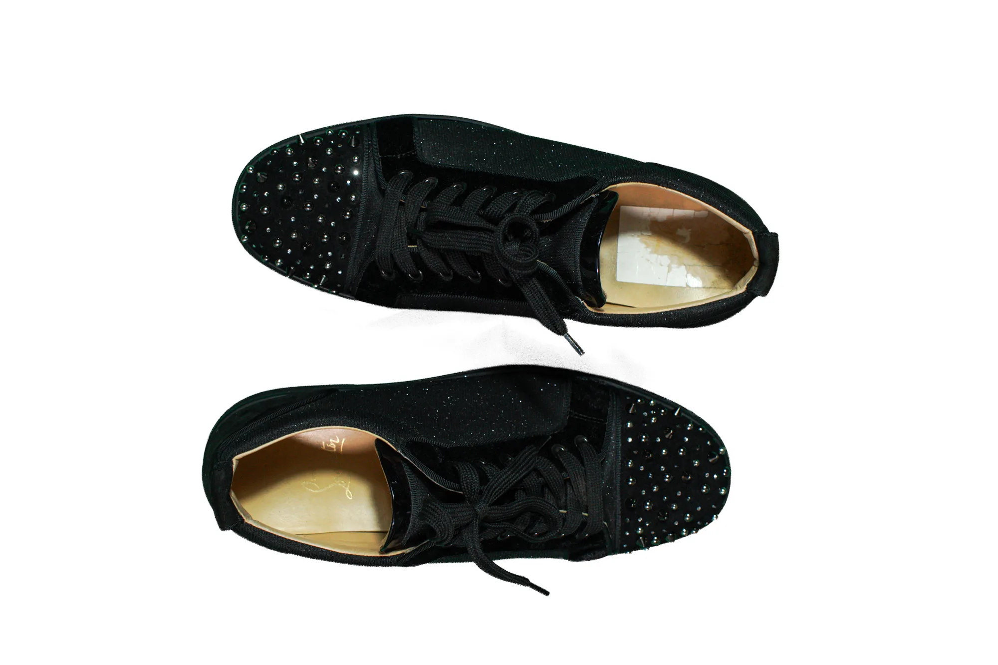 Christian Louboutin Black/Crystal trainers 2