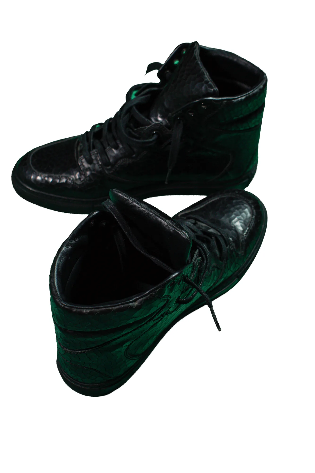 Balenciaga Black Leather Cracled patent high top shoes 4