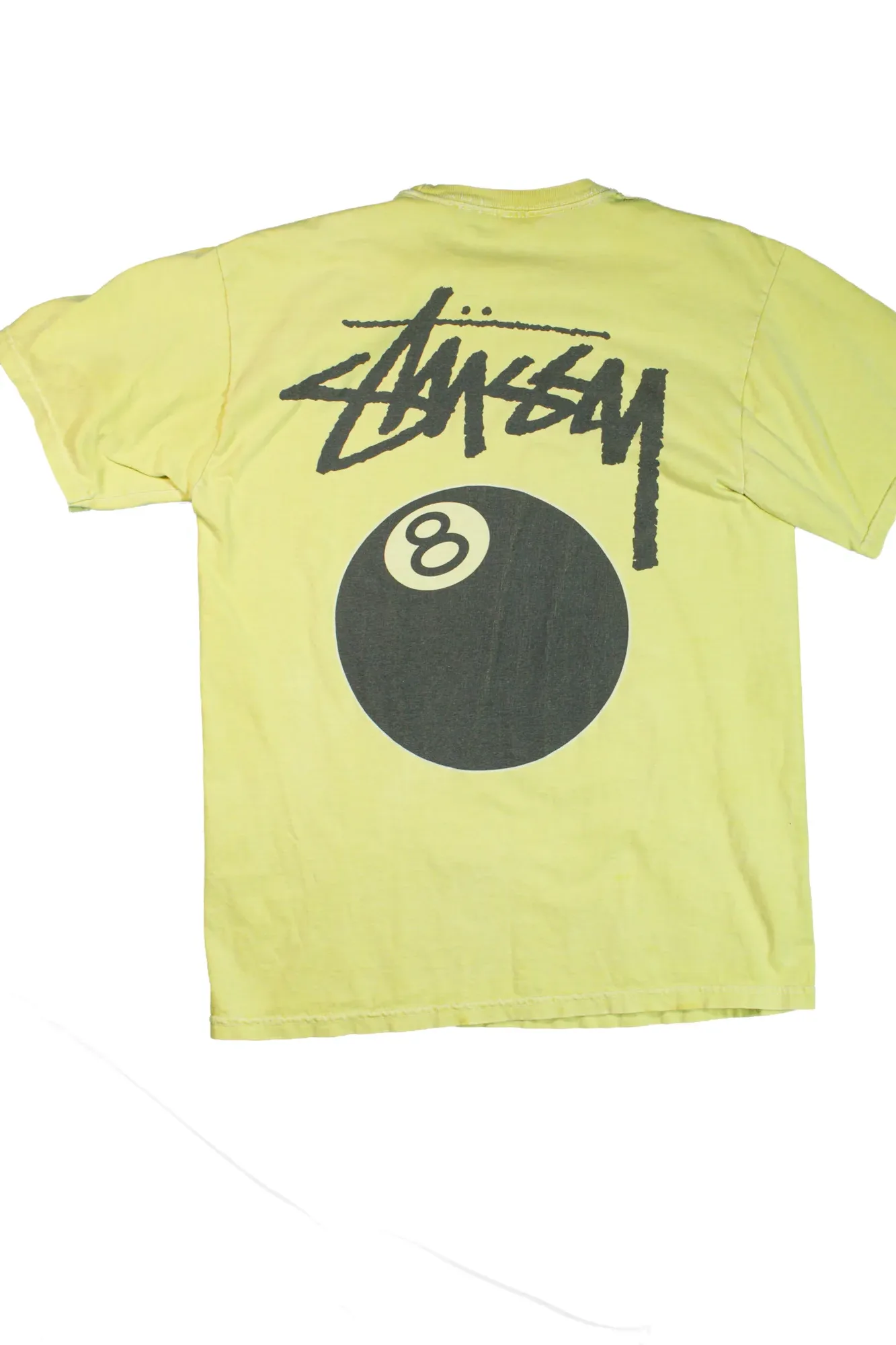 Stussy Yellow classic print t-shirt 2