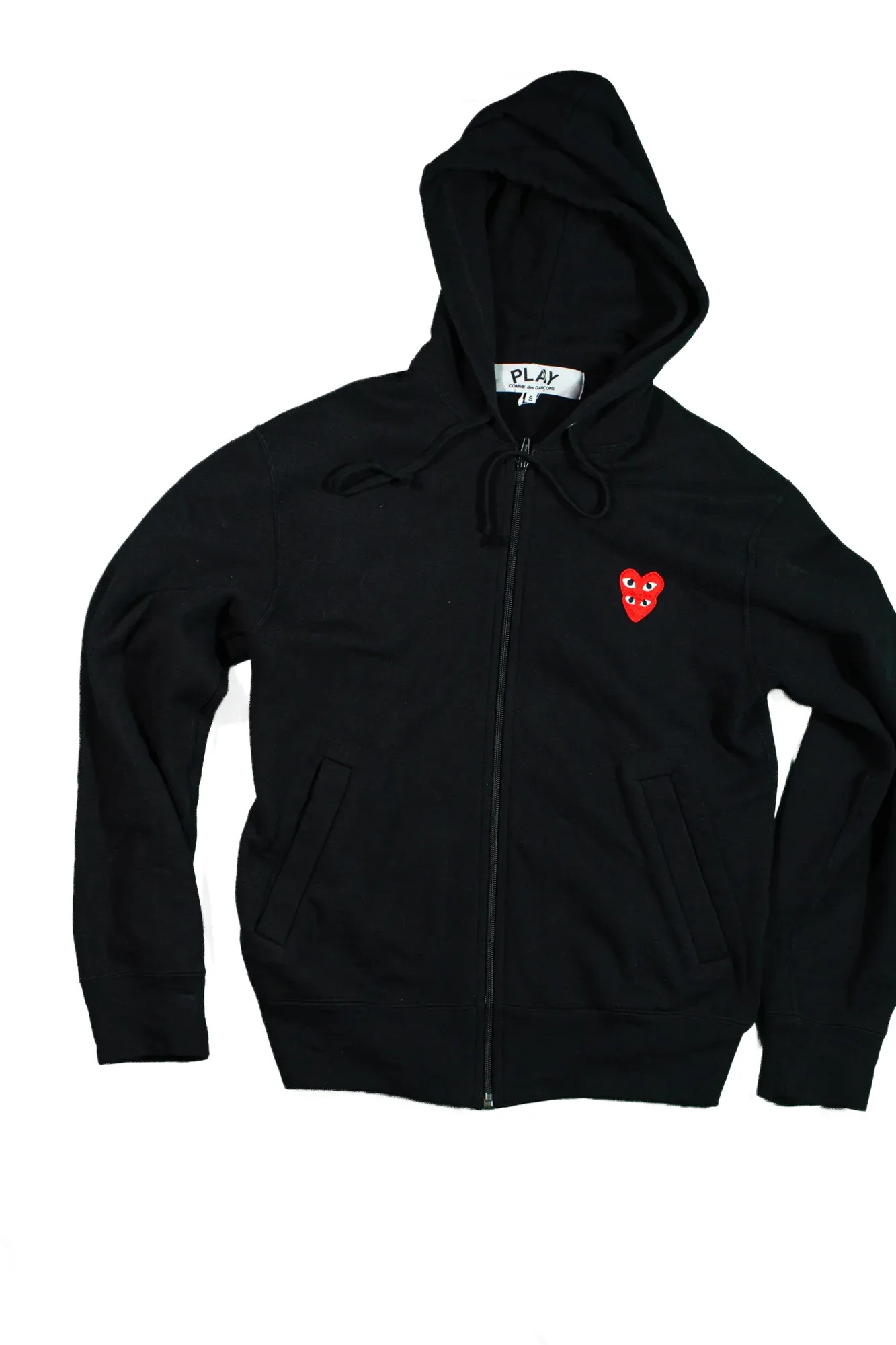 Comme des Garcons Play mini logo zip hoodie black