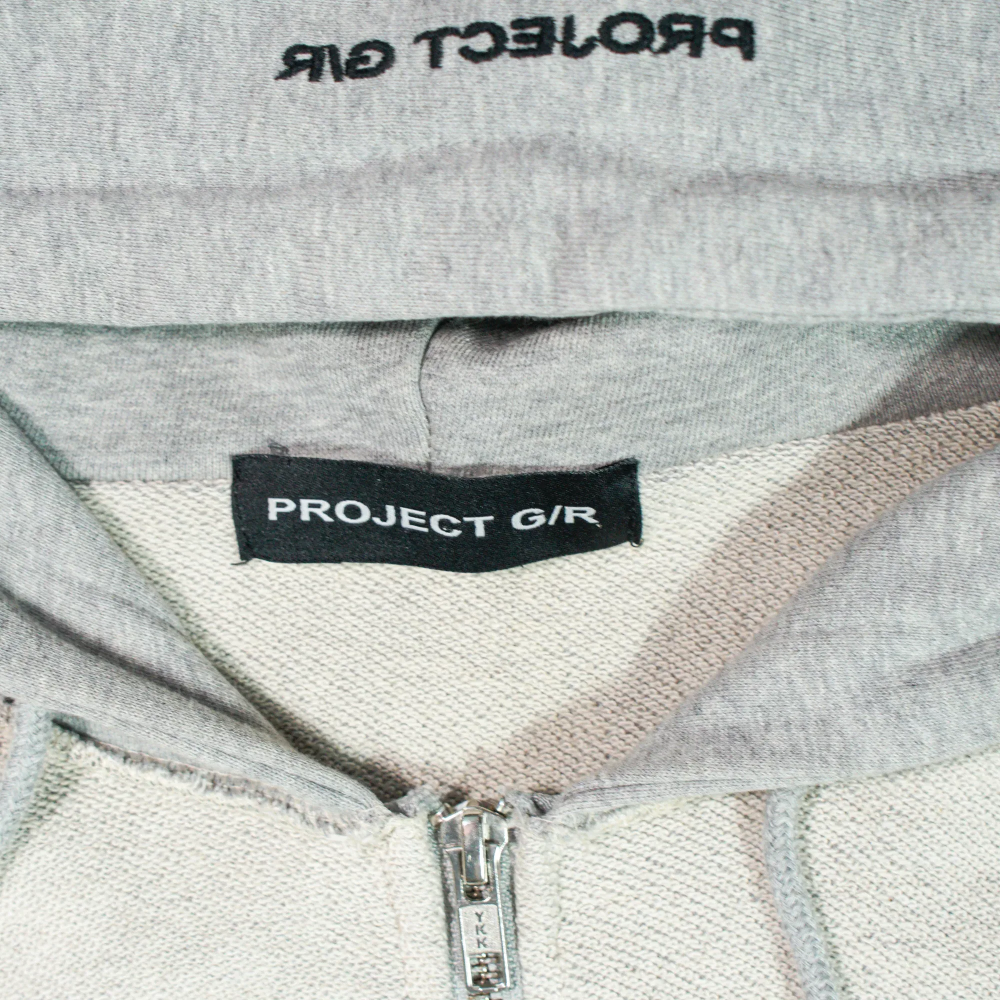 Project g/r inside out unbalanced zip hoodie grey 3