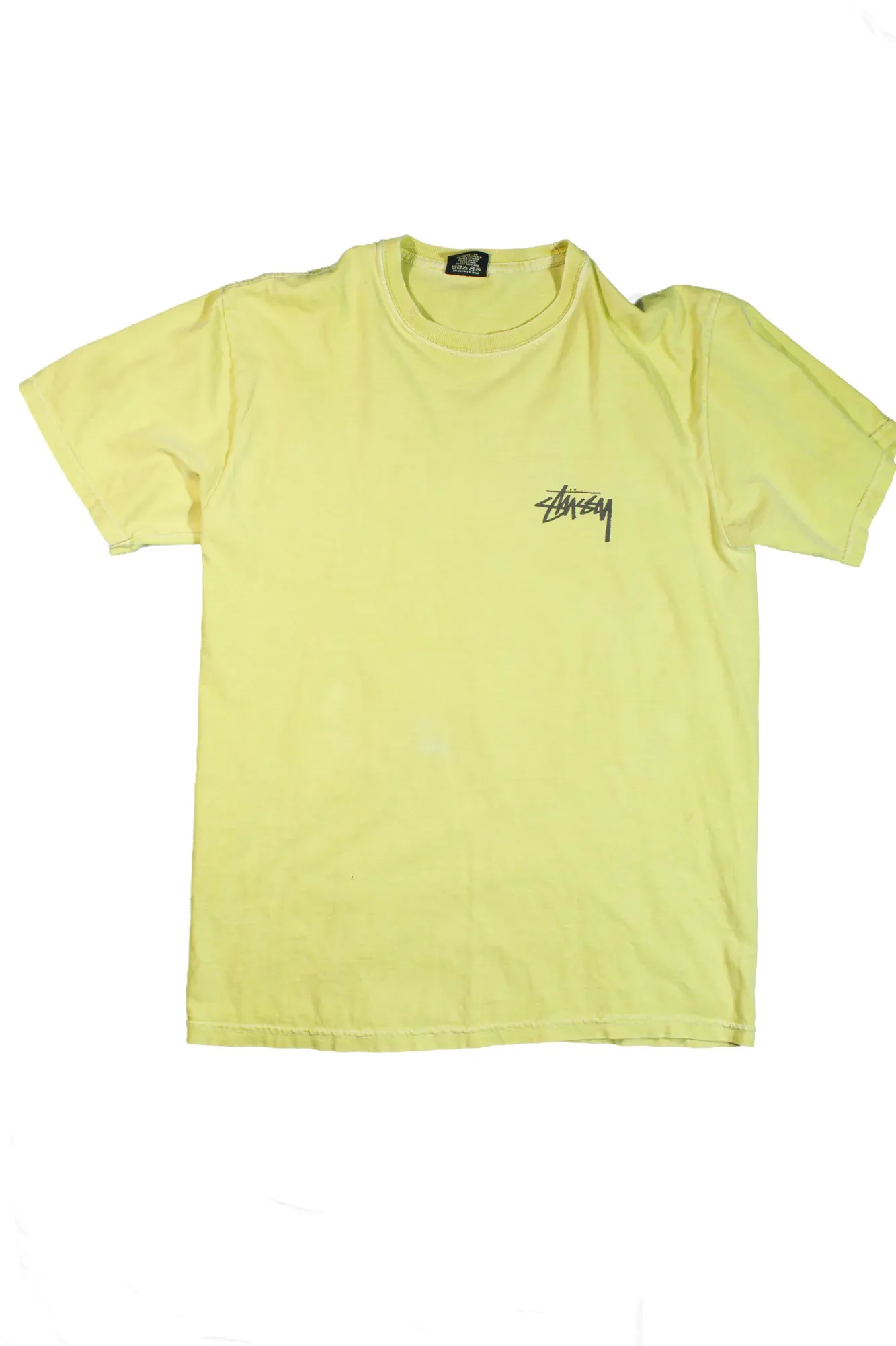 Stussy Yellow classic print t-shirt