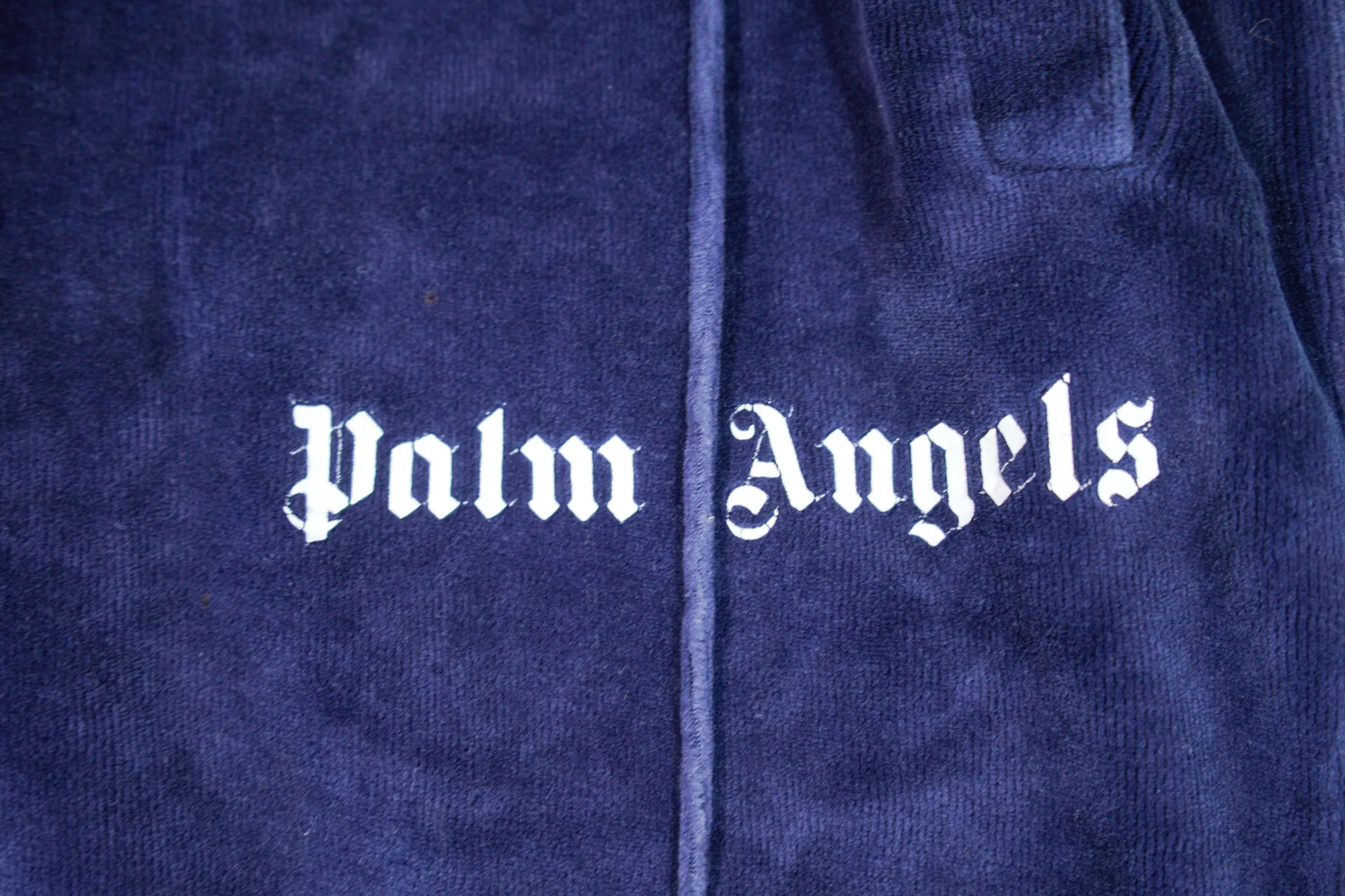 Palm Angels Blue velour track pants 3
