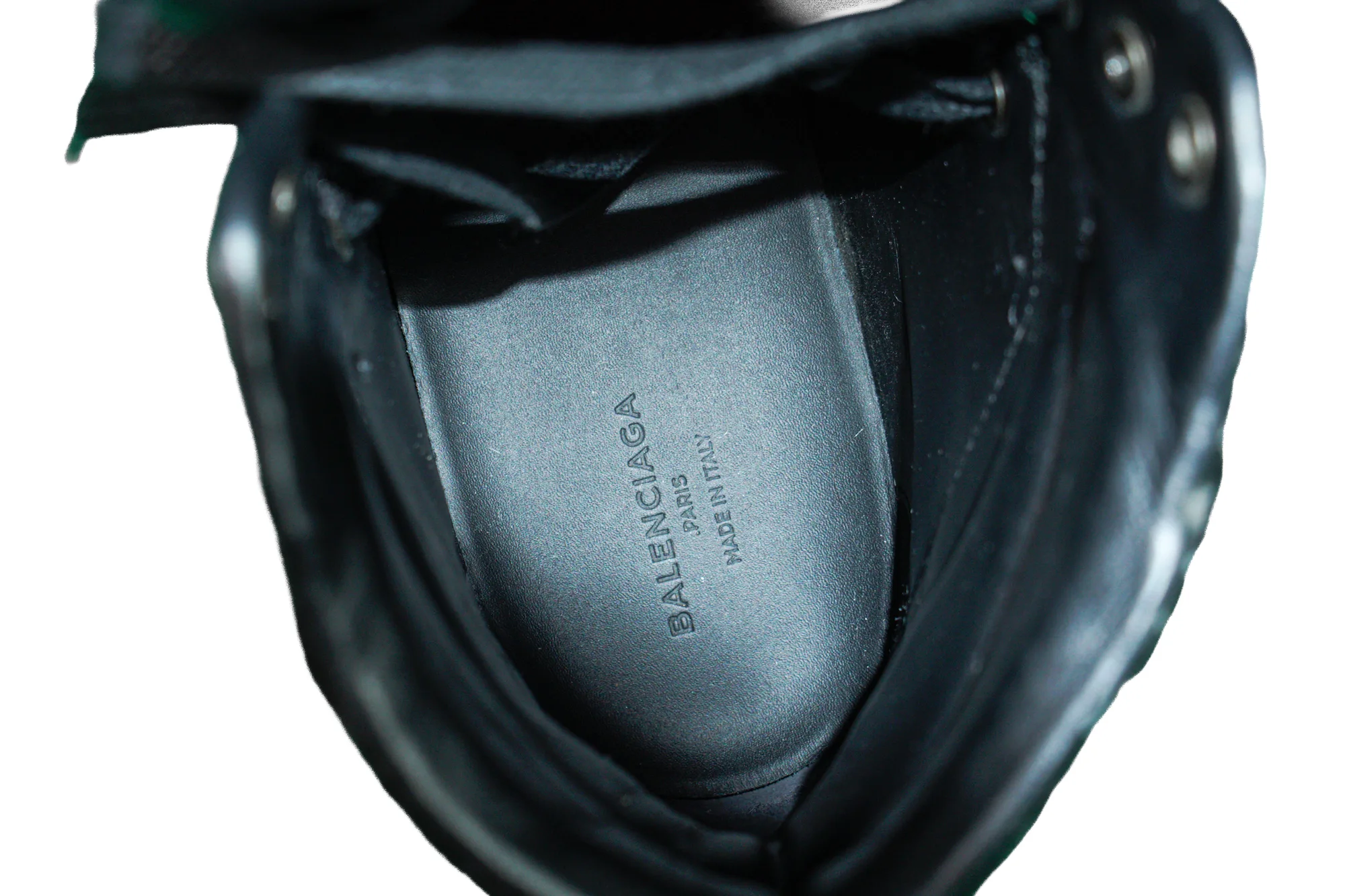 Balenciaga Black Leather Cracled patent high top shoes 6